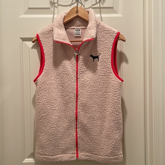 PINK Victoria's Secret Limited Edition Sherpa Campus Vest Jacket - Picture 4 of 4